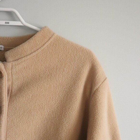 Vntg Classic Editions Sz Lrg Cream Embroidered Bird Buttoned Fleece Cardigan - Picture 5 of 14